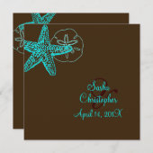 PixDezines Starfish/ビーチ結婚式/DIYカラー！ 招待状 (正面/裏面)