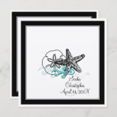 PixDezines Starfish、結婚式招待状 招待状 (正面/裏面)