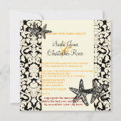 PixDezines starfish+damask/diyカラー 招待状 (裏面)