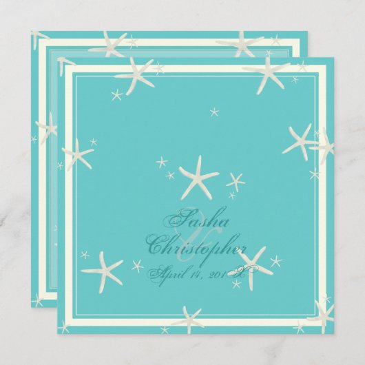 PixDezines starfish/diy背景色 招待状 (正面/裏面)