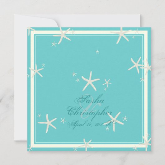 PixDezines starfish/diy背景色 招待状 (正面)