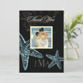 PixDezines Starfish/Monogramサンキューカード/フラット 招待状 (スタンド正面)