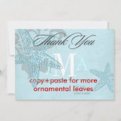 PixDezines Starfish/Monogramサンキューカード/フラット 招待状 (裏面)