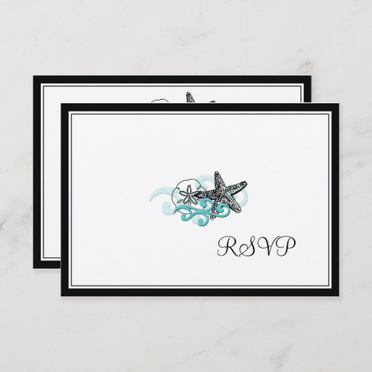 PixDezines Starfish RSVPs 出欠カード (正面/裏面)
