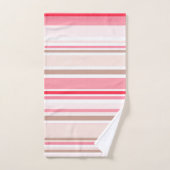 PixDezines Strawberry+クリーム調整可能なストライプ バスタオルセット (ハンドタオル)