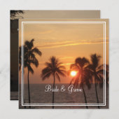 PixDezines Sunsetアットマウナキービーチ/オレンジグロー 招待状 (正面/裏面)