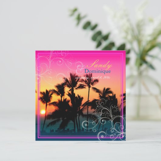 PixDezines sunset at A-Bay/hawaii 招待状 (スタンド正面)