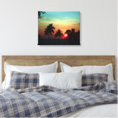 PixDezines sunset at mauna keaビーチ キャンバスプリント (インサイチュ (寝室))