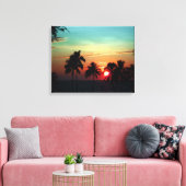 PixDezines sunset at mauna keaビーチ キャンバスプリント (インサイチュ (リビング))