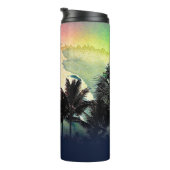 PixDezines Surfsアップハワイアンビーチ/ピンク/緑 タンブラー (回転右)