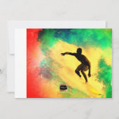 PixDezines Surfs Up/Surfer/ビーチバー（ユダヤ教の）バル・ミツバー 招待状 (裏面)