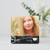 PixDezines Swarls卒業/DIYカラー+フォント 招待状 (スタンド正面)