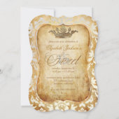 PixDezines Sweet 15/プリンセス/アイボリーのダマスク 招待状 (裏面)