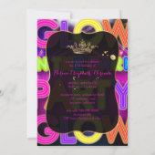 PixDezines Sweet 15、暗い光 招待状 (裏面)