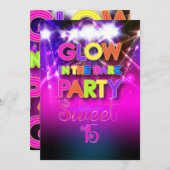 PixDezines Sweet 15、暗い光 招待状 (正面/裏面)