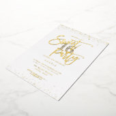 PixDezines Sweet 16ダイヤモンドシルバー金ゴールド 箔招待状 (回転した状態)