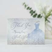 PixDezines Sweet 16ダスティブルードレス サンキューカード (スタンド正面)