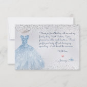 PixDezines Sweet 16ダスティブルードレス サンキューカード (裏面)