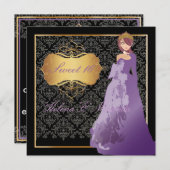 PixDezines Sweet 16ダマスク/キンセアニェラ/クィンスアニョス 招待状 (正面/裏面)