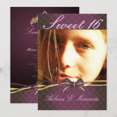 PixDezines Sweet 16 / お姫様 / 王冠（裏） 招待状 (正面/裏面)