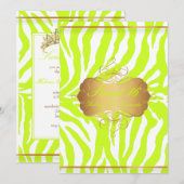PixDezines Sweet 16/ゼブラストライプ 招待状 (正面/裏面)