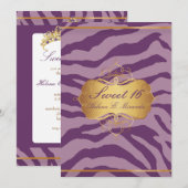 PixDezines Sweet 16/ゼブラストライプ 招待状 (正面/裏面)