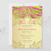 PixDezines Sweet 16/ゼブラ/DIY背景 招待状 (裏面)