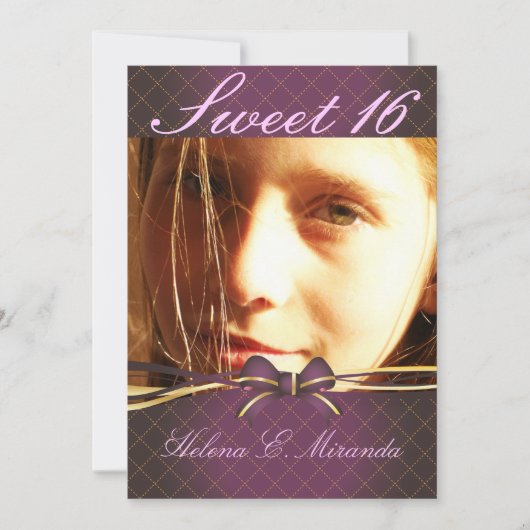 PixDezines Sweet 16/プリンセス/ティアラ（背面） 招待状 (正面)