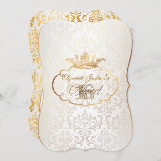 PixDezines Sweet 16 / プリンセス / ロッシーダマスク 招待状 (正面/裏面)