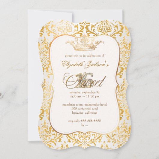 PixDezines Sweet 16 / プリンセス / ロッシーダマスク 招待状 (裏面)