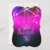 PixDezines Sweet 16、レーザー光/ネオン光 招待状 (正面)