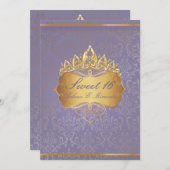 PixDezines Sweet 16/ヴィンテージRossi Damask 招待状 (正面/裏面)