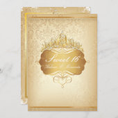 PixDezines Sweet 16/ヴィンテージRossi Damask 招待状 (正面/裏面)