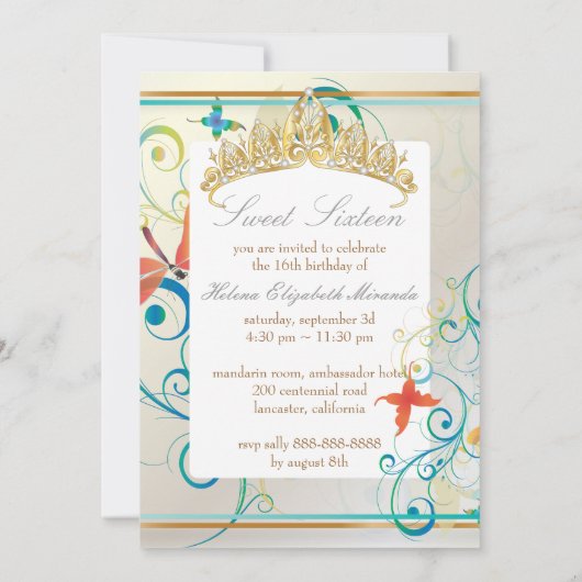 PixDezines SWEET 16/BUTTERBURES/SWIRLS/DRAGONBLES 招待状 (裏面)