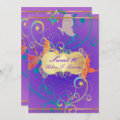 PixDezines Sweet 16/Butterfiles/Swarls/Dragonbles 招待状 (正面/裏面)