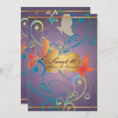 PixDezines Sweet 16/Butterfiles/Swarls/Dragonbles 招待状 (正面/裏面)