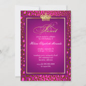 PixDezines Sweet 16/Magenta leopard/DIYカラー! 招待状 (裏面)