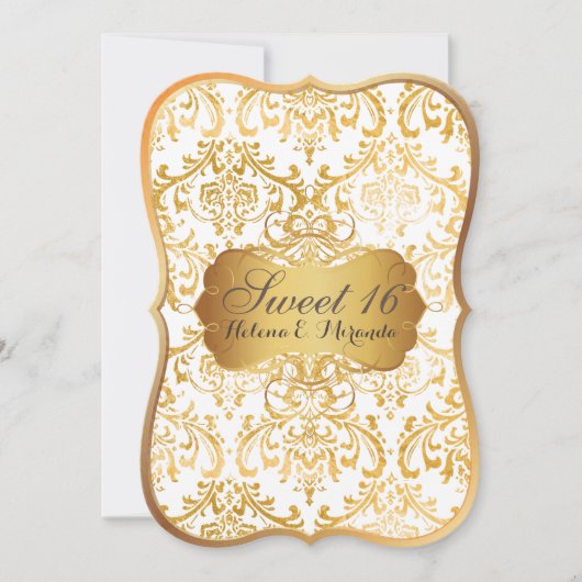 PixDezines Sweet 16/princess/rossi damask 招待状 (正面)