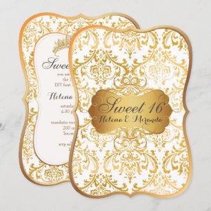 PixDezines Sweet 16/princess/rossi damask 招待状