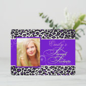 PixDezines sweet 16/purple leopard 招待状 (スタンド正面)