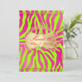 PixDezines Sweet 16/Zebra/diyバックグラウンド 招待状 (スタンド正面)