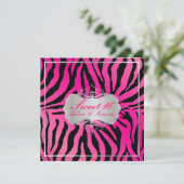 PixDezines SWEET 16/ZEBRA PRINT/HOT PINK 招待状 (スタンド正面)