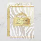 PixDezines Sweet 16/Zebra Stripes、カカスタマイズラー 招待状 (正面/裏面)