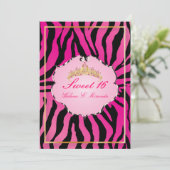 PixDezines Sweet 16/Zebra Stripes 招待状 (スタンド正面)