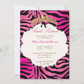 PixDezines Sweet 16/Zebra Stripes 招待状 (裏面)