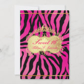 PixDezines Sweet 16/Zebra Stripes 招待状 (正面)
