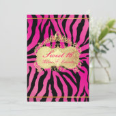 PixDezines Sweet 16/Zebra Stripes 招待状 (スタンド正面)