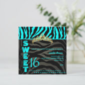 PixDezines Sweet 16/Zebra Stripes 招待状 (スタンド正面)