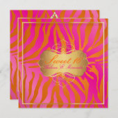 PixDezines Sweet 16/Zebra Stripes 招待状 (正面/裏面)