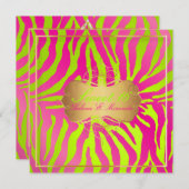 PixDezines Sweet 16/Zebra Stripes 招待状 (正面/裏面)